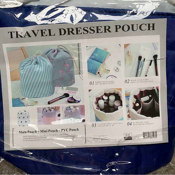 🎉NIB Travel Cosmetic Barrel Bag, Deep Blue - Picture 7 of 8